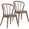 HOMN LIVING Pack 2 Sedie Brisa, Colore Noce, Legno Massello, 47 cm (Larghezza) 59 cm (profondità) 83 cm (Altezza)