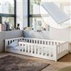 Kids Collective Montessori Letto da terra 80 x 180 cm con materasso, protezione anticaduta e rete a doghe Bianco Altre misure 80 x 160 cm 90 x 200 cm 120 x 200 cm 140 x 200 cm