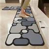 Hixingo Tappeto Cucina in Diatomite, Passatoia Cucina Antiscivolo Lavabile Tappeti da Cucina, Puzzle Creativo Tappeto da Cucina Tappeto da Bagno Tappetino per Doccia (40x150cm,Antracite)