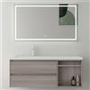Mai & Mai Mobile Bagno Sospeso, Mobile da Bagno con Lavabo con Cassetti a Chiusura Soft-Close Include Specchio LED, Marrone Scuro, Larghezza: 120cm
