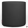 ARKETICOM CHILL Pouf Poggiapiedi Rotondo Ecopelle Sfoderabile PUFF Nero 55x42 cm