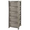 Kreher Cassettiera in plastica Effetto Vimini Tontarelli Arianna 5 cassetti Colore Talpa