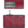 Vicco Cucina completa R-Line, Rosso lucido, 140 cm senza piano di lavoro, adatto per l'espansione flessibile con moduli aggiuntivi