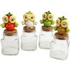 DLM Bomboniere DLM-A412 Bomboniere 12 Barattoli portaspezie portaconfetti da 80 ml con Statuine Icona Gufo Gufetto Nascita Comunione Battesimo Cresima Compleanno Laurea cm13x5,5x5,5