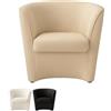 PALUPLUS Poltrona Pozzetto Imbottita Artigianale, Misura 70x67x76 cm, Tessuto Ecopelle, Piedini in Plastica, Struttura Robusta e Design Elegante, Poltrona per Casa e Ufficio, Made in Italy (Tortora)