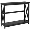 Soberine Tavolo Consolle Mobile Entrata Mobiletto Ingresso Stretto a 2 Ripiani Stuttura a X Console Salvaspazio per Divano Soggiorno Corridoio 102 x 30 x 81 cm Nero