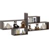 KUBUTKU - Mensola da parete 68x169x18, design moderno, ideale per soggiorno, camera da letto, ufficio e cucina (Wenge)