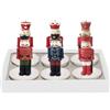 Generico Set 12x Candele a Forma di Soldatini Schiaccianoci tealights Segnaposto Bomboniera per cenone Capodanno, Feste, Christmas, Decorazione Regalo 5 x 8 cm assortite