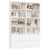 FirFurd Libreria Scaffale 180cm,Grande libreria Alta con 4 cassetti Bianco