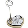 DLM Bomboniere DLM35309 (Kit 6 Pezzi) Portafoto Memo Clip Cuore in Legno e Cristallo con Sacra Famiglia Nozze Matrimonio Comunione Battesimo bomboniera