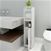 YUMZXIN Armadietto da bagno, porta carta igienica, porta scopino da bagno, armadio da bagno con porte, armadio a basso ingombro (15 x 17 x 76 cm)