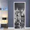 CBWRAW 3D Adesivo Per Porte Città Di New York In Bianco E Nero Carta Da Parati Per Soggiorno Camera Da Letto Cucina Bagno Murale Creative Decalcomanie Poster Autoadesiva Impermeabile Rimovibile Pvc 77