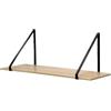 Calicosy Casâme - Mensola da Parete 80 cm - profondità 30 cm - Mensola Galleggiante in Legno - Supporti in Metallo Nero - per Soggiorno, Camera da Letto, Ufficio - L 80 x P 30 x H 30 cm