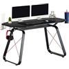 YELLOO - Scrivania Gaming per Computer, Scrivania Nera in Fibra di Carbonio Grande, Sceivanie per Cameretta Adatta per 1 Monitor Grande o 2 Monitor di Medie Dimensioni, Accessori Inclusi (GAMING GT10)