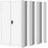 Jan Nowak Set di 4 Armadio da Ufficio C001 Archivio per Officina in Metallo Verniciato a polvere Chiudibile 195 cm x 90 cm x 40 cm (Bianco)