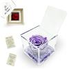 La Rosa dei SogniRosa stabilizzata profumata in Cubo Trasparente - Confezione Regalo Elegante - Durata 5-7 Anni - Made in Italy - 8x8 cm (Lilla)