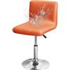 FANSU Coprisedie per Bar con Schienale Fodere per Sedia da Pranzo Impermeabile in Pelle PU Elastico Lavabile Rimovibile Universale Fodere per Sgabelli Alto da Bar Cucina Bistro (Arancia,Set da 2)