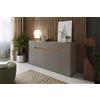 Arreditaly Credenza Moderna Madia In Melaminico Con 4 Ante E 1 Cassetto Mobile Contenitore Sala da Pranzo Soggiorno Design Senza Maniglie Elegante Capiente 170 x 85 x 40 cm (Beige)