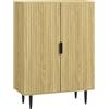 HOMCOM Scarpiera Salvaspazio per 15 Paia di Scarpe, Scarpiera da Ingresso con 4 Ripiani Regolabili e Gambe in Metallo, 80x38x110cm, Rovere
