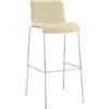 CLP Sgabello da bar con schienale Hover, impilabile con rivestimento in tessuto, struttura in metallo, portata fino a 150 kg Colore:crema;Colore del telaio:cromo