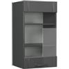 Vicco Mobile da cucina in vetro Fame-Line, Grigio scuro, 40 cm, per la combinazione con altri moduli della serie Fame-Line