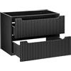 Lomadox Mobile da bagno 80 cm nero scanalato, mobile da bagno con 2 cassetti estraibili (larghezza x altezza x profondità) ca. 80/57/39 cm