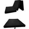Odolplusz Materasso pieghevole compatibile con VW Caddy 3,4,5 | Materasso pieghevole in 3 parti | 120 x 200 cm | Dormire in auto (nero)