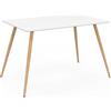 IDMarket - Tavolo da pranzo scandinavo per 6 persone bianco 120 cm SARA