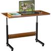 Rcynview Portatile Scrivania con Ruote,Scrivania Regolabile in Altezza,Tavolino da Letto per pc,Scrivanie per Cameretta,Ufficio,Divano in Soggiorno,Rimovibili,Effetto Legno,Marrone Rossastro 80x40 cm