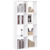 WOLTU Scaffale da Soggiorno a 4 Ripiani, Libreria in Legno Salvaspazio con 8 Cubi Portaoggetti, Mobile Multiuso Moderno Bianco, per Studio, Camera da Letto, Cucina, Ufficio, 71x29x140.5cm