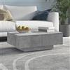 QZZCED Tavolino da Salotto,Tavolino basso Tavolino soggiorno moderno Con Cassetto Adatto a camere da letto, soggiorni, sale riunioni, sale studio Grigio 90x60x31 cm in Truciolato
