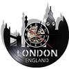 AVJERA London England Cityscape Vinyl Record Clock Gran Bretagna Torre di Londra City Skyline Home Decor Orologio da Parete retrò Regalo di Viaggio
