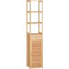 kleankin Mobile Bagno Alto in Bambù Colonna Bagno 32x30x163 cm Color Legno