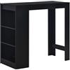 vidaXL Tavolo da Bar con 3 Ripiani da Colazione Moderno Elegante Robusto Bancone Tavolino Alto da Cucina 110x50x103 cm Nero in Truciolato