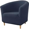 Hearda Jacquard Copripoltrona 1 Posto, Universale Copripoltrona, Elastico Copri Poltrona con Braccioli, Antiscivolo Cocktail Copri Poltrona, per Soggiorno Camera da Letto Club (Blu Navy)