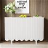 KAZZIO Credenza a forma di goccia con ante sagomate e cerniera a buffer (bianco)