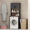 HOMIDEA MIA Mobile armadio per lavatrice - Mobile alto per il bagno con scaffali 182 x 65 x 60 cm (Antracite/Rovere)