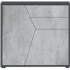 Vladon Madia Benny, Mobile con 2 Ante e 2 cassetti, Nero Opaco/ossido di Grigio Cemento (79 x 74 x 36 cm)