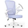 rattantree Sedia da Ufficio con Supporto Lombare, Sedia Ufficio Ergonomica con Braccioli Regolabili in Rete Traspirante, Altezza Regolabile e Schienale Inclinabile con Ruote Girevoli, Viola