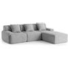 MILYsofa Divano modulare angolare 3 posti con penisola, tessuto chenille, fodere dei cuscini removibili (Grigio Minerale, 3 posti con penisola)
