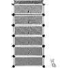 RELOVE Scarpiera Armadio Portable, Armadio Guardaroba Componibile con Ante, Armadio Modulare Salvaspazio 6 Cubi,Portatile Modulare con Asta Fai da Te Guardaroba