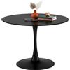 GOKHOMX Tavolo da Pranzo Rotondo 110 cm per 4-6 Persone, Tavolo da Cucina, Bistro e Conferenze in Nero