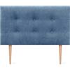 DHOME Testiera letto Capitoné. Testiera imbottita ACUALINE Tessuto e similpelle. Testate per letti matrimoniali e singoli (tessuto blu, 110x115cm con gambe (letti 80/90/105))