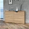 Home Collective Cassettiera, camera da letto, corridoio, armadio, credenza, credenza con 6 cassetti, larghezza 140 cm, altezza 75 | Sonoma