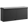 SoBuy Panca scarpiera con cuscino 100x26x46cm per ingresso | Scarpiera in legno MDF per 8-10 paia, cuscino in lino e schiuma, carico 158kg, nero elegante FSR98-XL-SCH