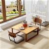 sogesfurniture - Tavolino in bambù con gambe pieghevoli, tavolino da caffè richiudibile per soggiorno Tatami, tavolino da letto per leggere o fare colazione, 70x70x31 cm
