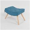 Totò Piccinni SGABELLO con gambe in legno di faggio in tessuto di Design (Blu, Sgabello)
