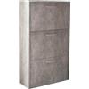 milani home - scarpiera 3 ante a ribalta cm 59x25x105 h Colore: Cemento