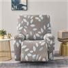 FANSU Copripoltrona Relax Reclinabile Universale 1/2/3 Posto Cina Fiori Stampa Copripoltrona Reclinabile Elasticizzato Coprisedile con Tasche, Fodere per Poltrona Relax (Cachi,1 Posto)