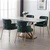 DAYALANE Set di 4 Sedie da Pranzo Moderne Sedie da Cucina in Velluto Sedie Imbottite con Gambe in Metallo Dorato Poltroncine Sala da Pranzo per Soggiorno/Camera da Letto, Verde